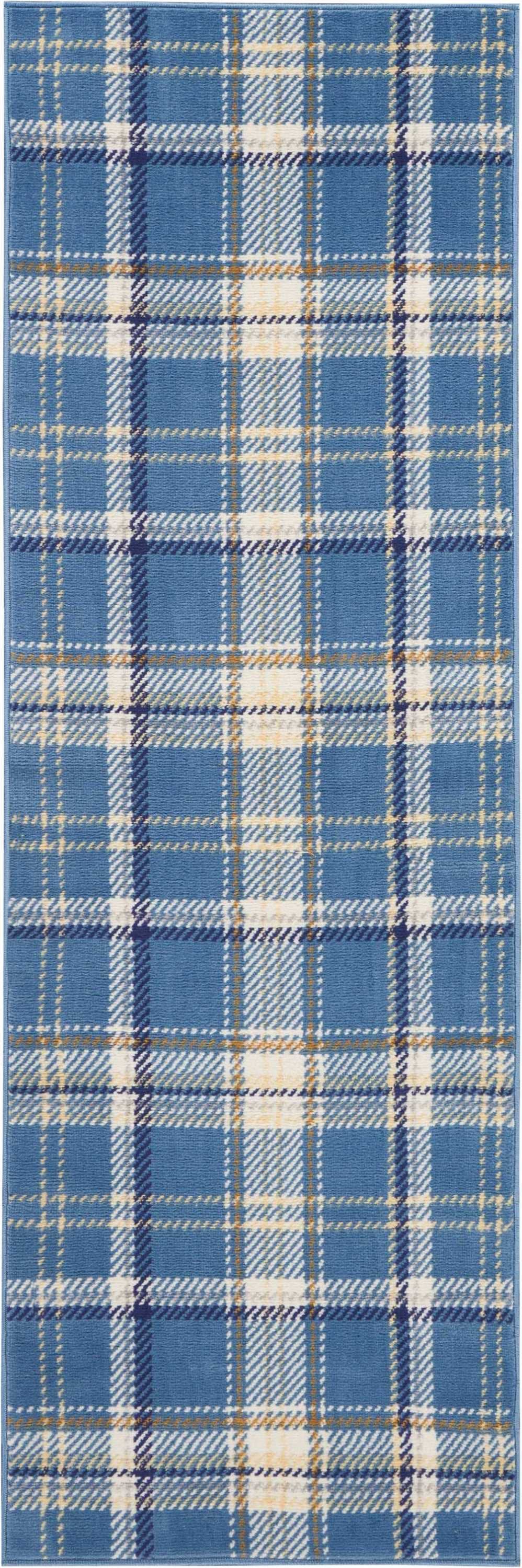 Nourison Grafix Plaid Blue 2'3