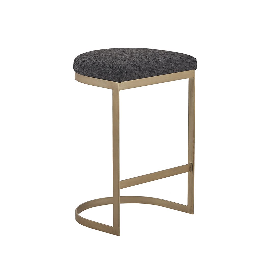 Gracie Mills Maison Counter Stool with Charcoal and Gold Finish MP104-1079