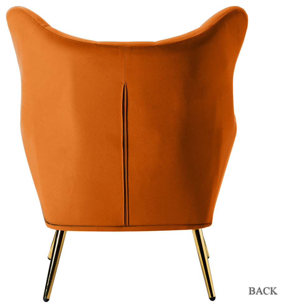 Tufted Accent Chair With Golden Legs   Midcentury   Armchairs And Accent Chairs   by Karat Home  Houzz