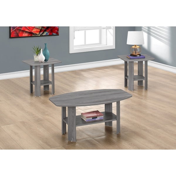 HomeRoots Grey Table Set - 3Pcs Set - 35.5 x 21.5 x 16.25