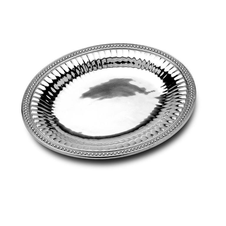 Wilton Armetale Flutes and Pearls Medium Oval Tray