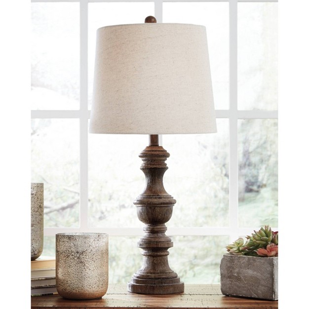 Set Of 2 Magaly Poly Table Lamps Brown Signature Design By Ashley