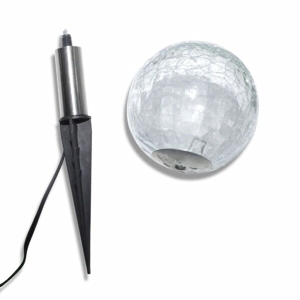 Solar Bowl 3 LED Garden Lights with Spike Anchors and Solar Panel