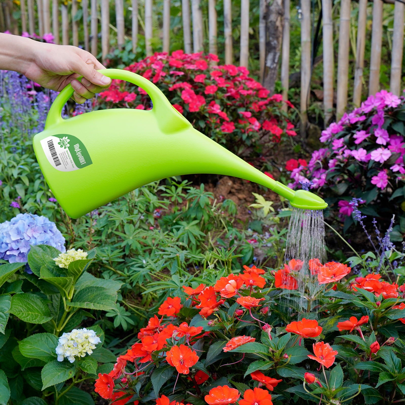 MyLifeUNIT Watering Can for Indoor Plants， Water Can with Shower Head， 1/2 Gallon (Green)