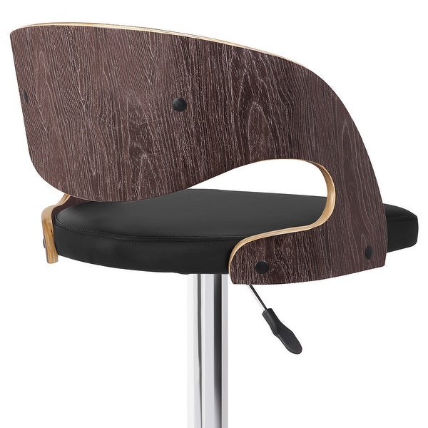 Malibu Swivel Barstool with Walnut Veneer and Chrome Base