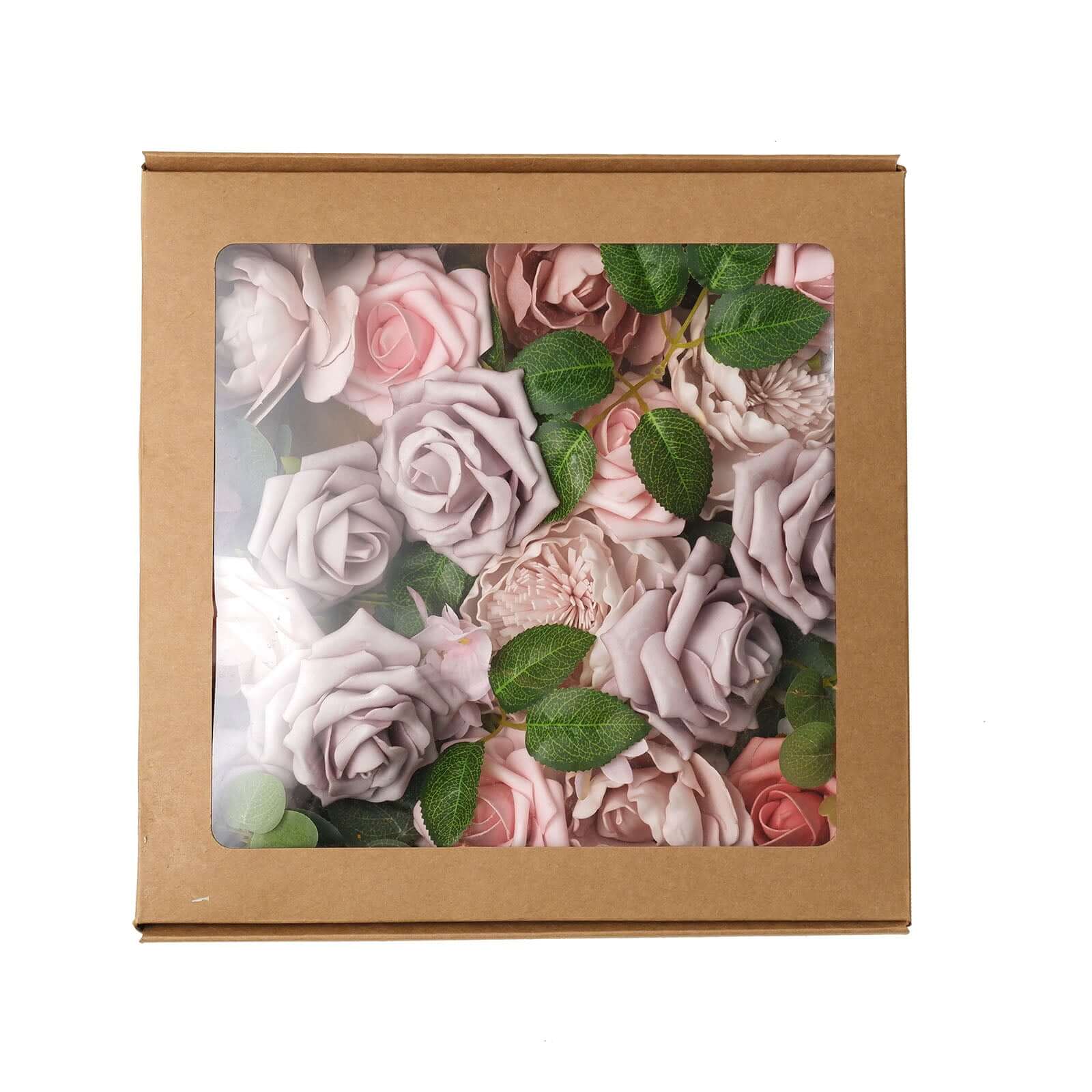 26 Pcs Artificial Rose, Peony and Silk Hydrangea, Daisy Mix Flower Box - Assorted Colors