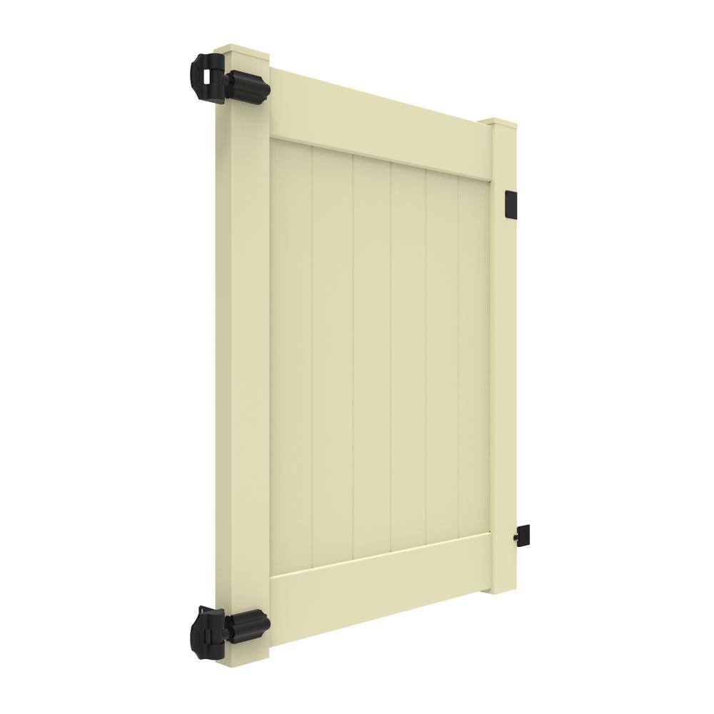 Barrette Outdoor Living Linden 4 ft. W x 5 ft. H Sand Vinyl Un-Assembled Fence Gate 73049243