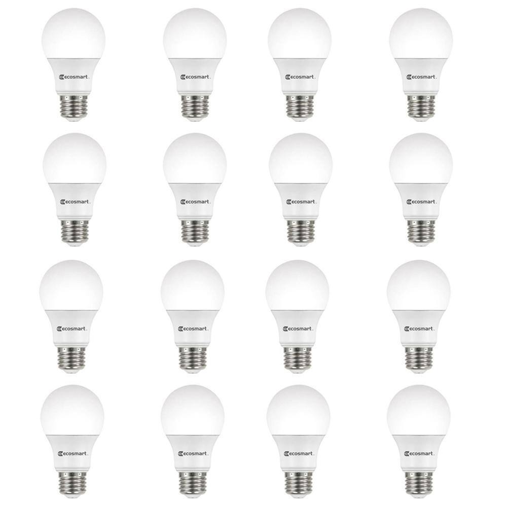 EcoSmart 60-Watt Equivalent A19 Dimmable ENERGY STAR LED Light Bulb Bright White (16-Pack) B7A19A60WESD02