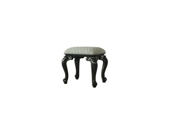 Acme 96885 House Delphine Stool  Two Tone Ivory Fa...