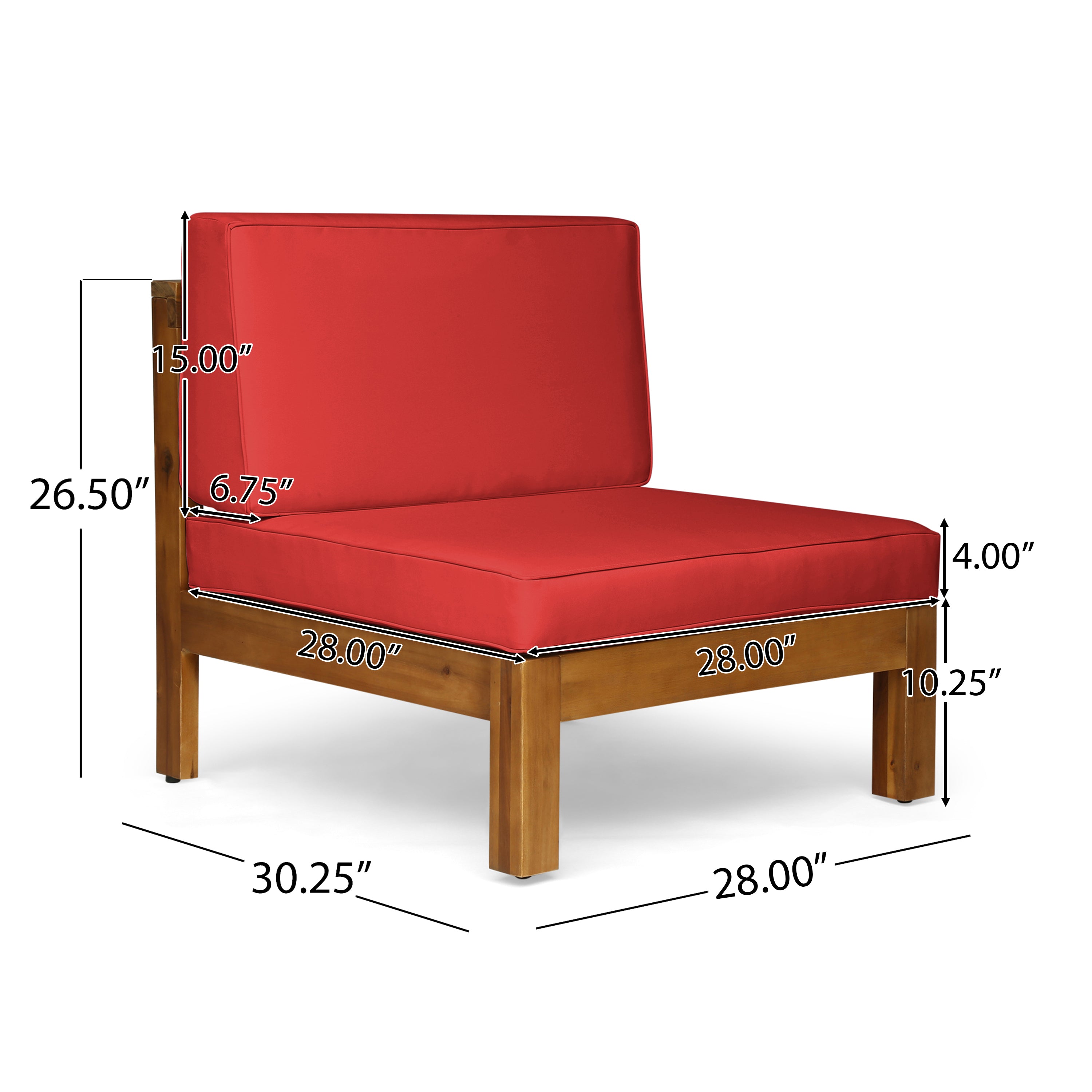 Cynthia Outdoor Acacia Wood 8 Seater U-Shaped Sectional Sofa Set with Fire Pit