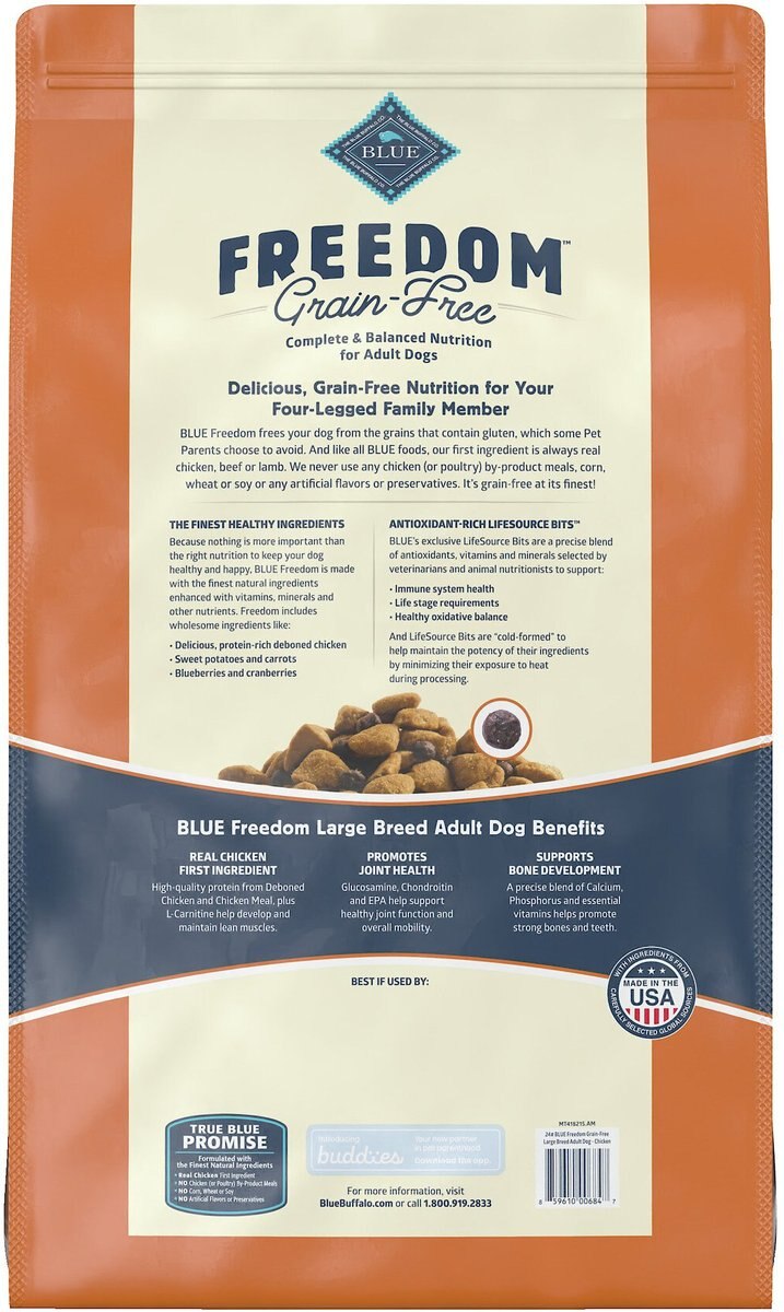 Blue Buffalo Freedom Large Breed Adult Chicken Recipe Grain-Free Dry Dog Food