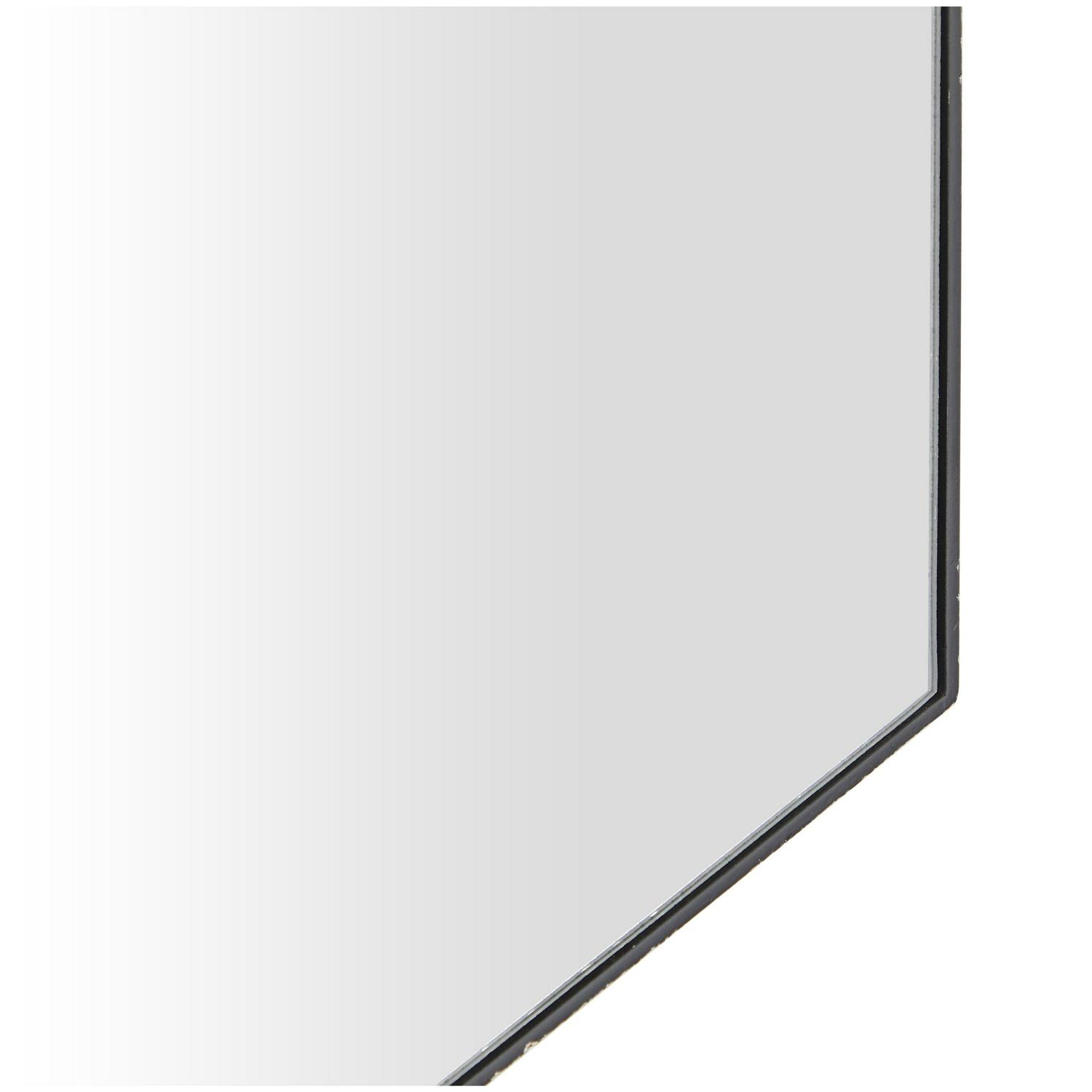 Cosmoliving by Cosmopolitan 24 x 21 Black Hexagon Shaped Wall Mirror with Thin Minimalistic Frame