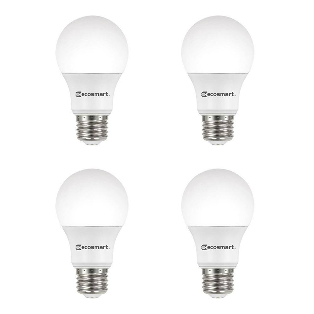 EcoSmart 60-Watt Equivalent A19 Dimmable Energy Star LED Light Bulb Daylight (4-Pack) A7A19A60WESD03