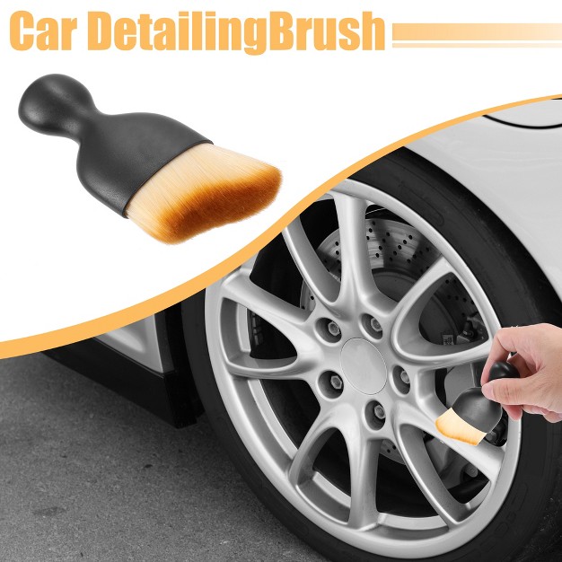 Unique Bargains Car Shell Bristles Detailing Brushs Black Yellow 2 Pcs