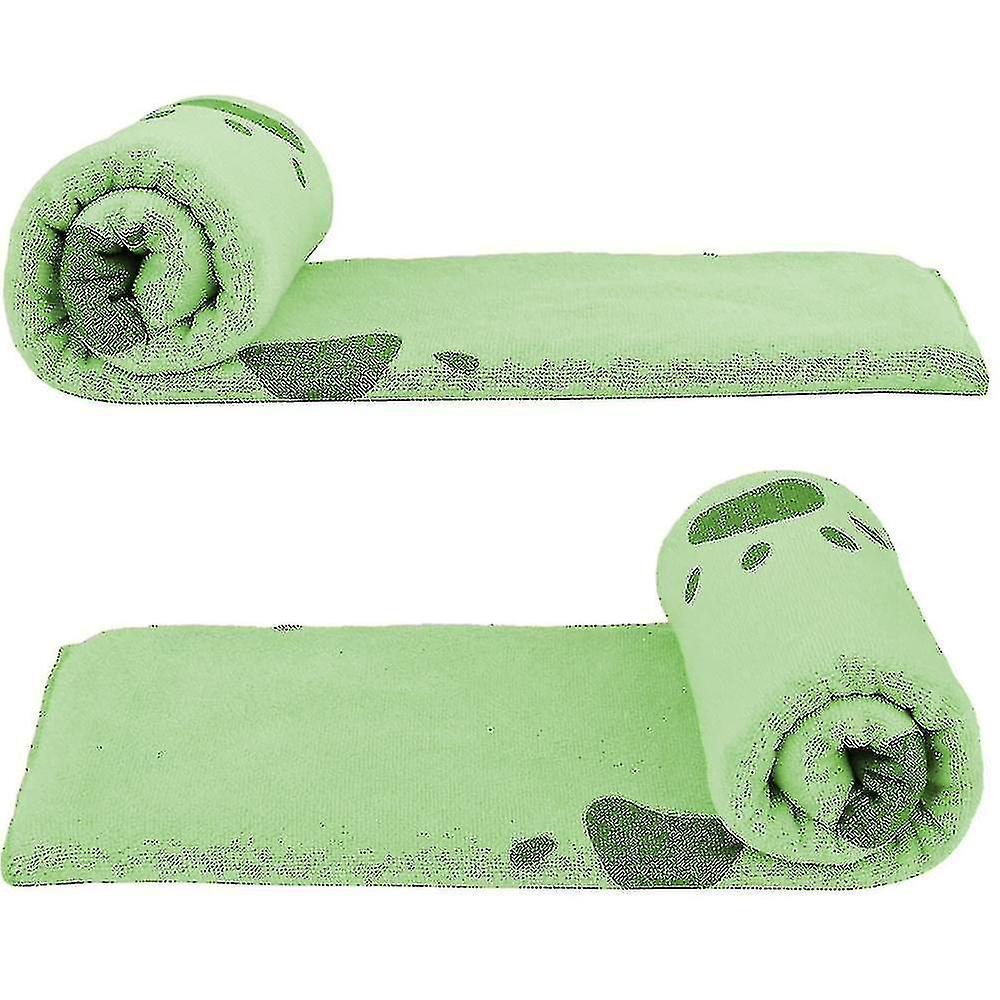 Absorbent Pet Bath Towel Microfiber Dog Drying Towel，140*70cm，green