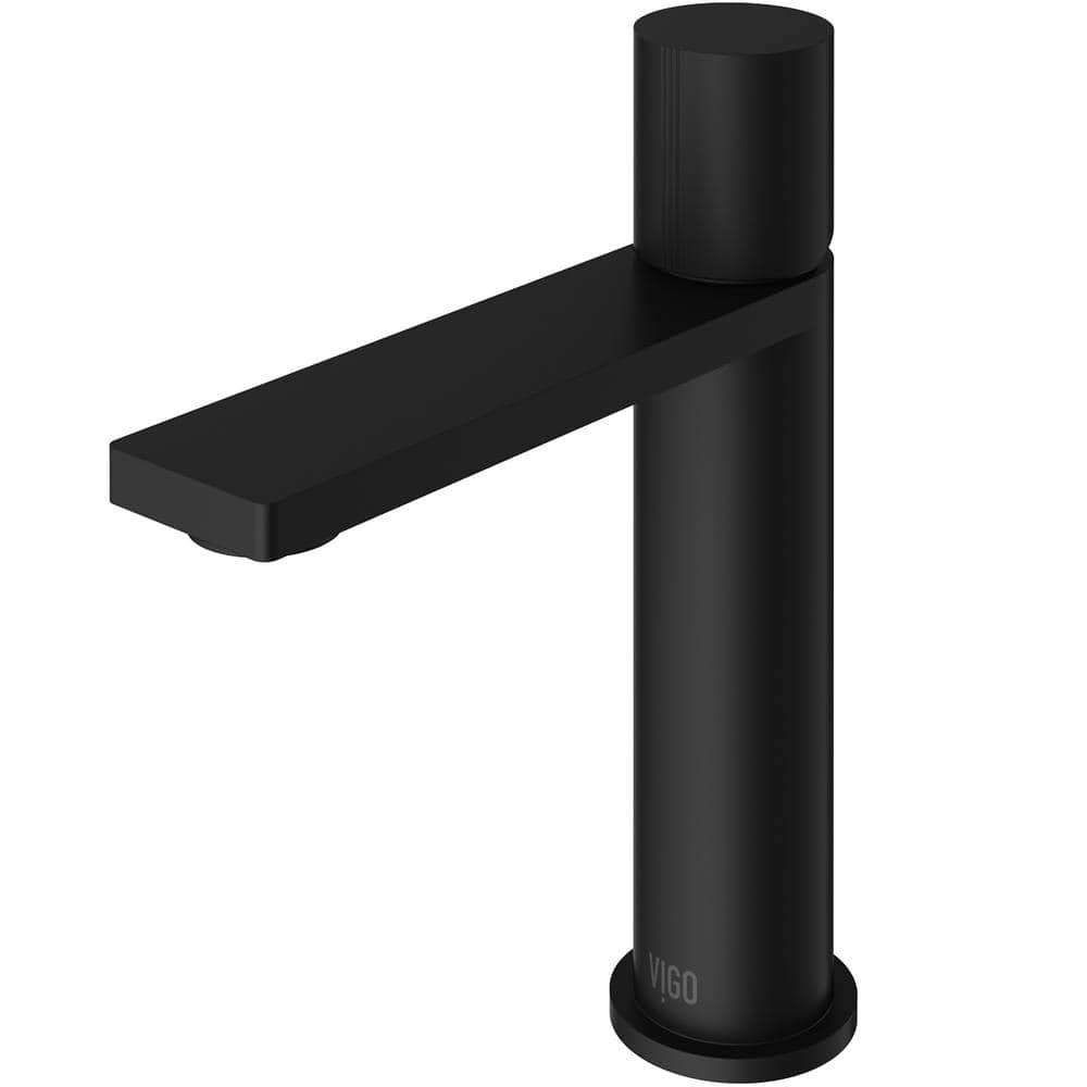 VIGO Halsey Single Handle SingleHole Bathroom Faucet in Matte Black