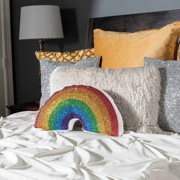 Luminous Rainbow Novelty Throw Pillow Sparkles Home