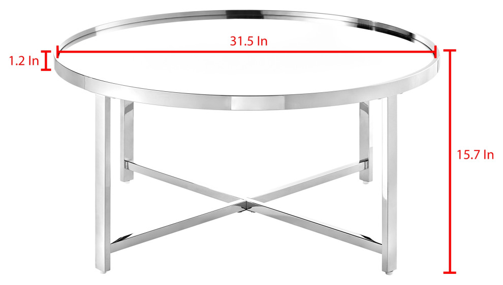 Nicole Miller Alinah Table  Mirrored Top   Contemporary   Coffee Tables   by Inspired Home  Houzz