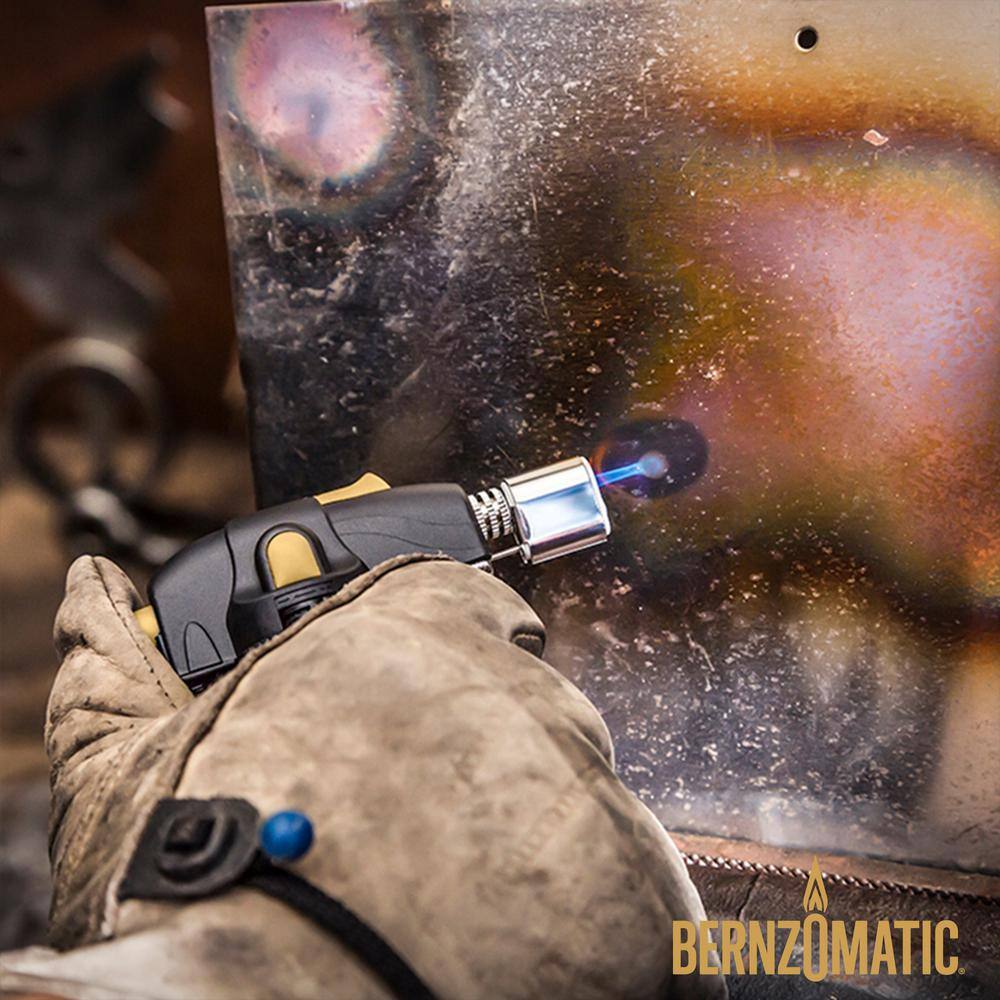 Bernzomatic Butane Gas Handheld Torch Head with Soldering Tip Trigger Ignition and Flame Lock 330194