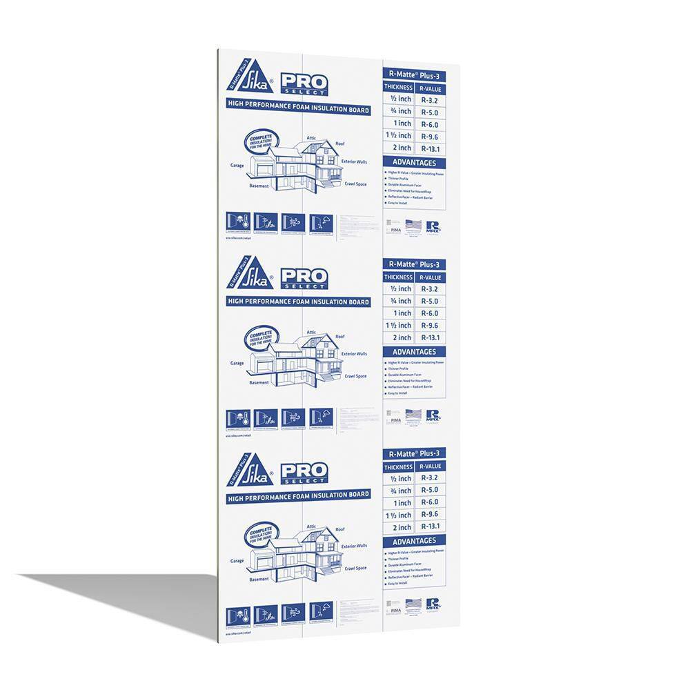 RMAX Pro Select R-Matte Plus-3 0.5 in. x 48 in. x 8 ft. R-3.2 ISO Rigid Foam Board Insulation 637902