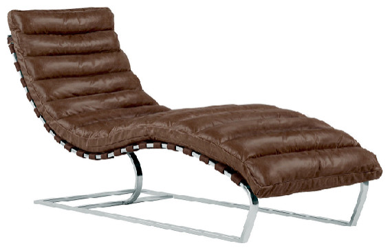 Avydo Brown Lounge Chair   Contemporary   Indoor Chaise Lounge Chairs   by HomeCraftDecor  Houzz