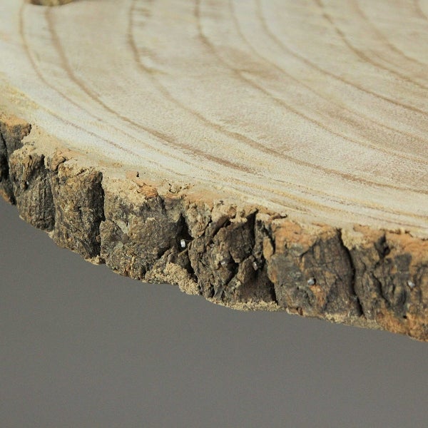 15.5 Inch Paulownia Wood Slab Hanging Tray Decorative Natural Bark - 25.5 X 15.5 X 15.5 inches