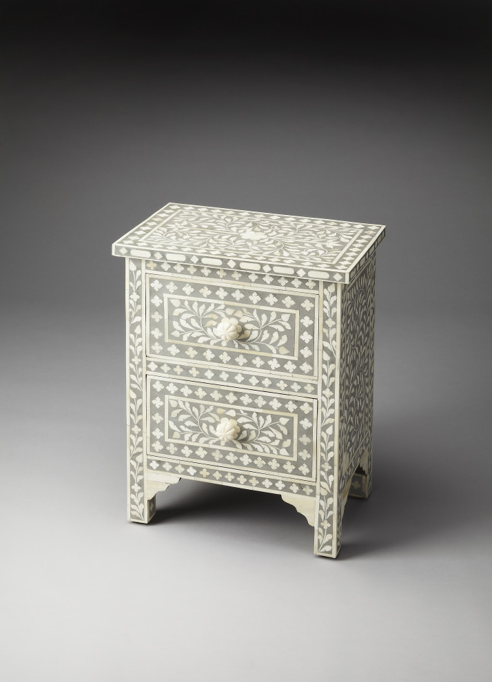 Butler Vivienne Grey Bone Inlay Accent Chest   Mediterranean   Accent Chests And Cabinets   by GwG Outlet  Houzz