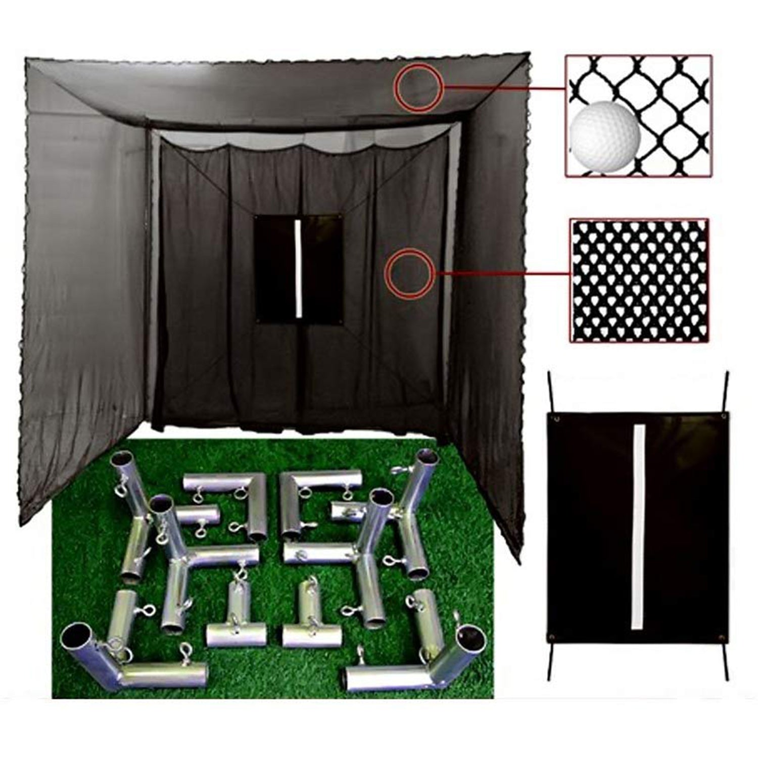 Cimarron 10x10x10 Masters Golf Net with Frame Corners