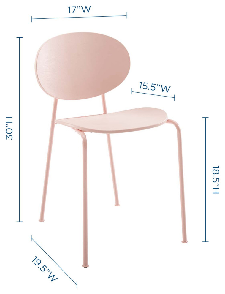 Pink Palette Dining Side Chair Set of 2   Midcentury   Dining Chairs   by Homesquare  Houzz