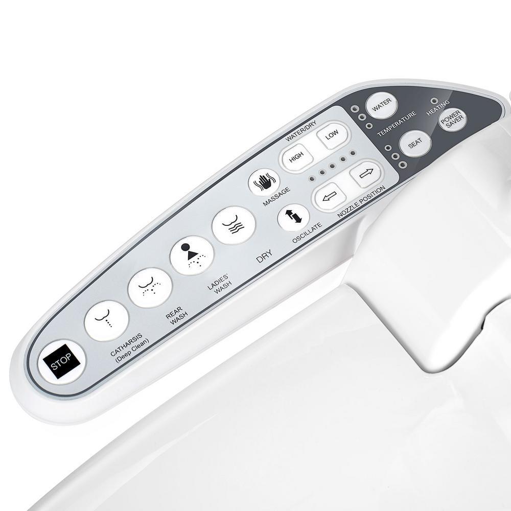 Empava Electric Bidet Seat for Elongated Toilets in White with Fusion Heating Technology