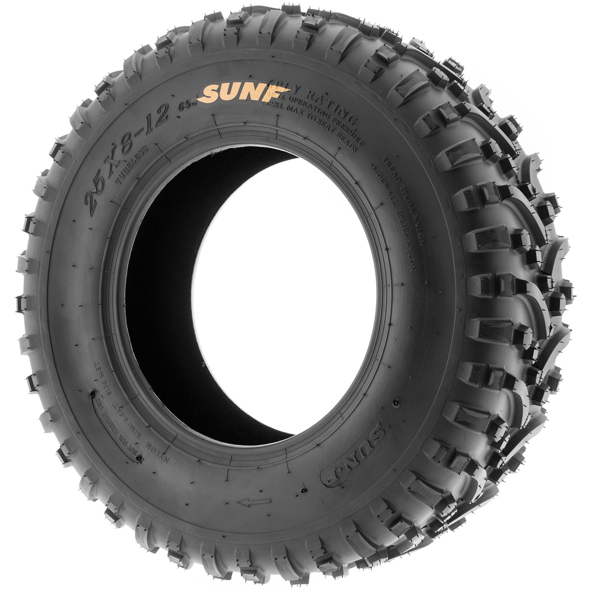 SunF ATV UTV Tires Off-Road A032 25x8-12 25x8x12 6 PR (Pair of 2)