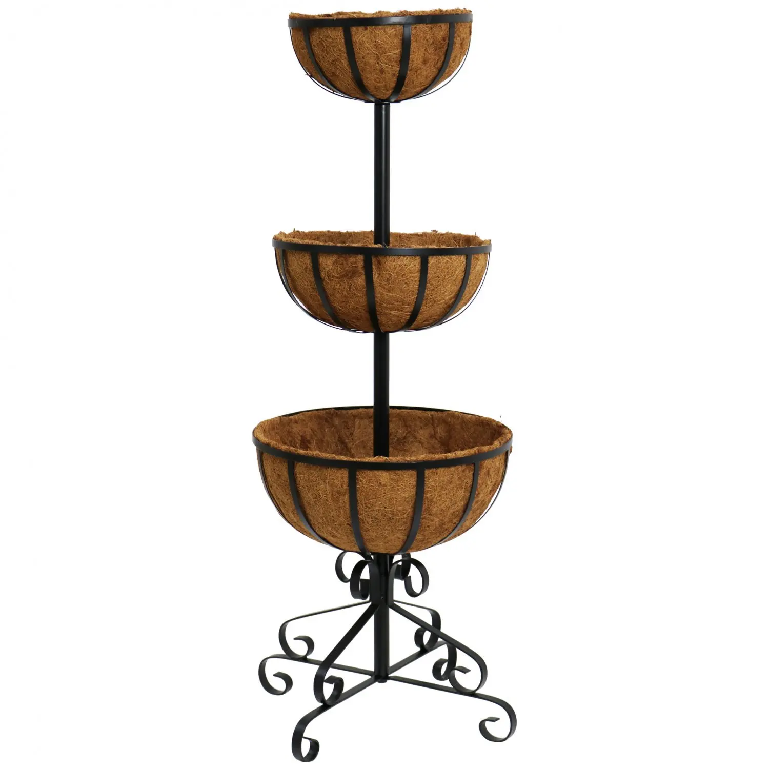 Latest Planter metal plant pot stand Black Coated Durable Metal Flower Planter rack for Garden Indoor   Outdoor Farmhouse