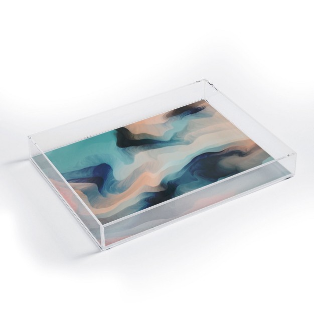 Marta Barragan Camarasa Abstract Tidal Waves Acrylic Tray Deny Designs