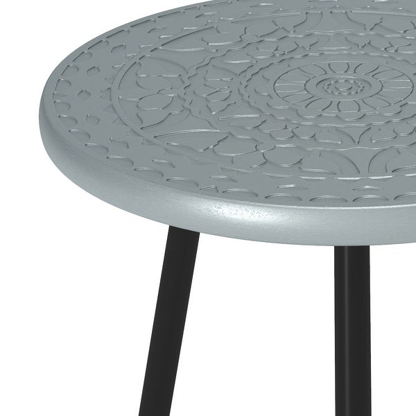 WYNDENHALL Bloomfield Boho 17 inch Wide Metal Side Table in Grey - 17