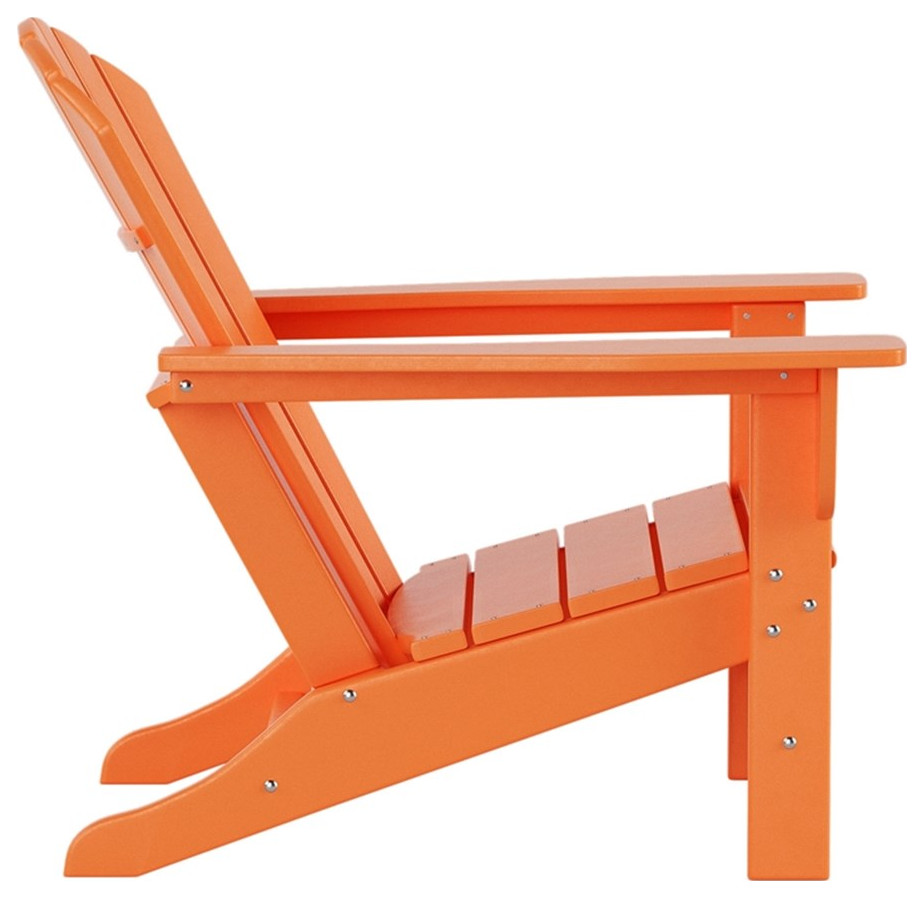 Afuera Living Portside Classic Outdoor Adirondack Chair (Set of 4) in Orange   Contemporary   Adirondack Chairs   by Homesquare  Houzz