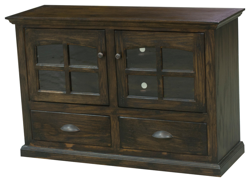 48 quotModern Country Oak Entertainment Console   Farmhouse   Entertainment Centers And Tv Stands   by Eagle Furniture  Houzz