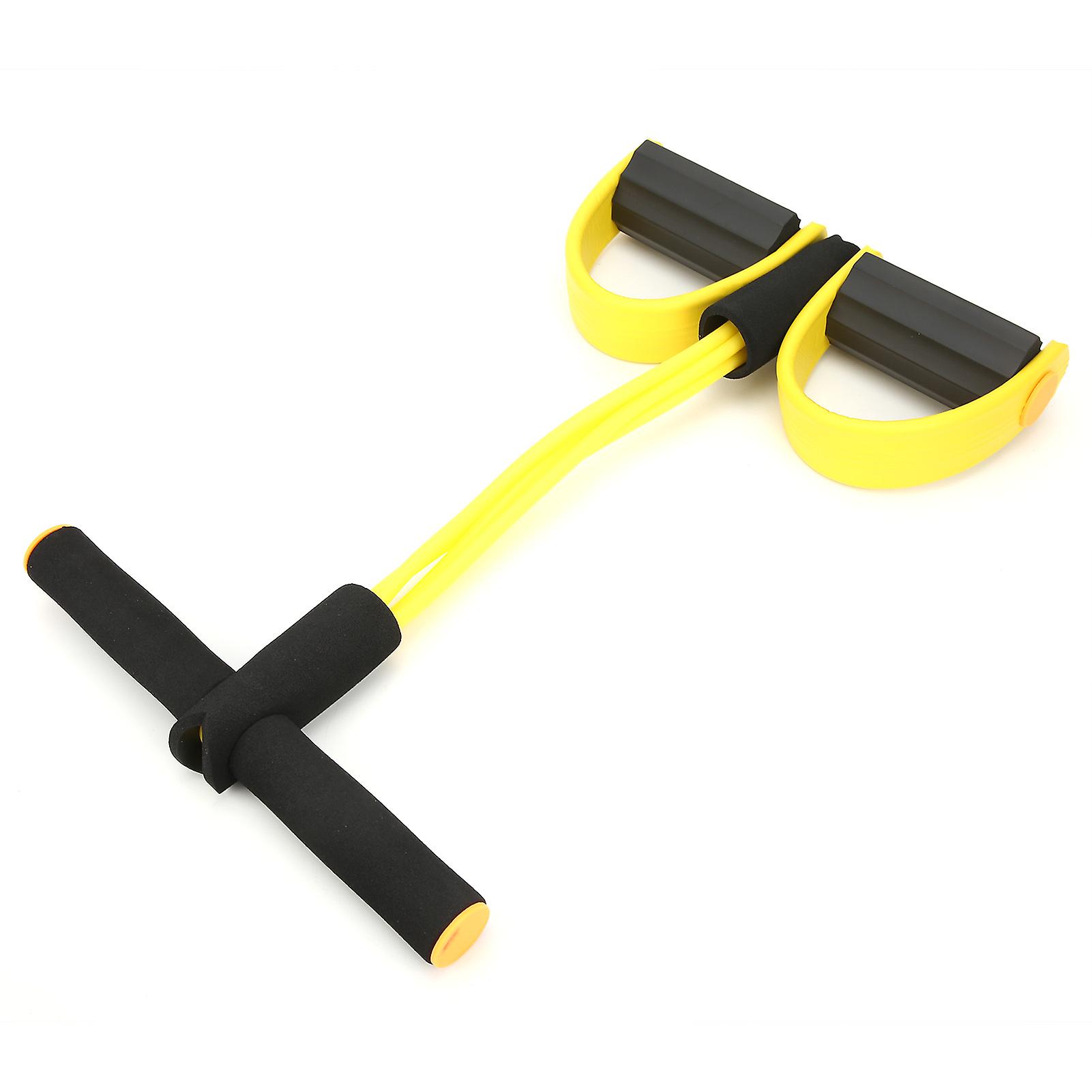 2 Tubes Situp Resistance Band With Foot Pedal Multifunction Tension Elastic Pull Rope