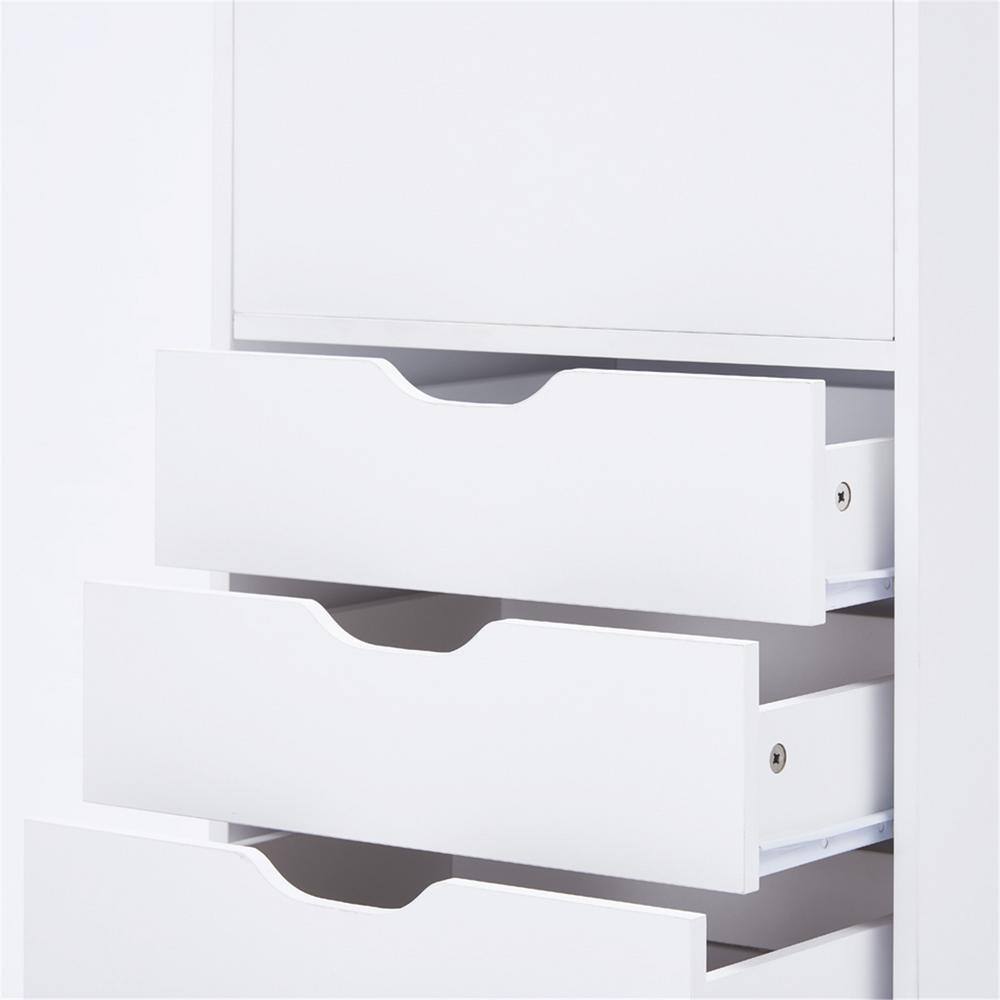 MAYKOOSH White 6-Drawer with Shelf Office File Cabinets Wooden File Cabinets for Home Office Lateral File Cabinet 29466MK