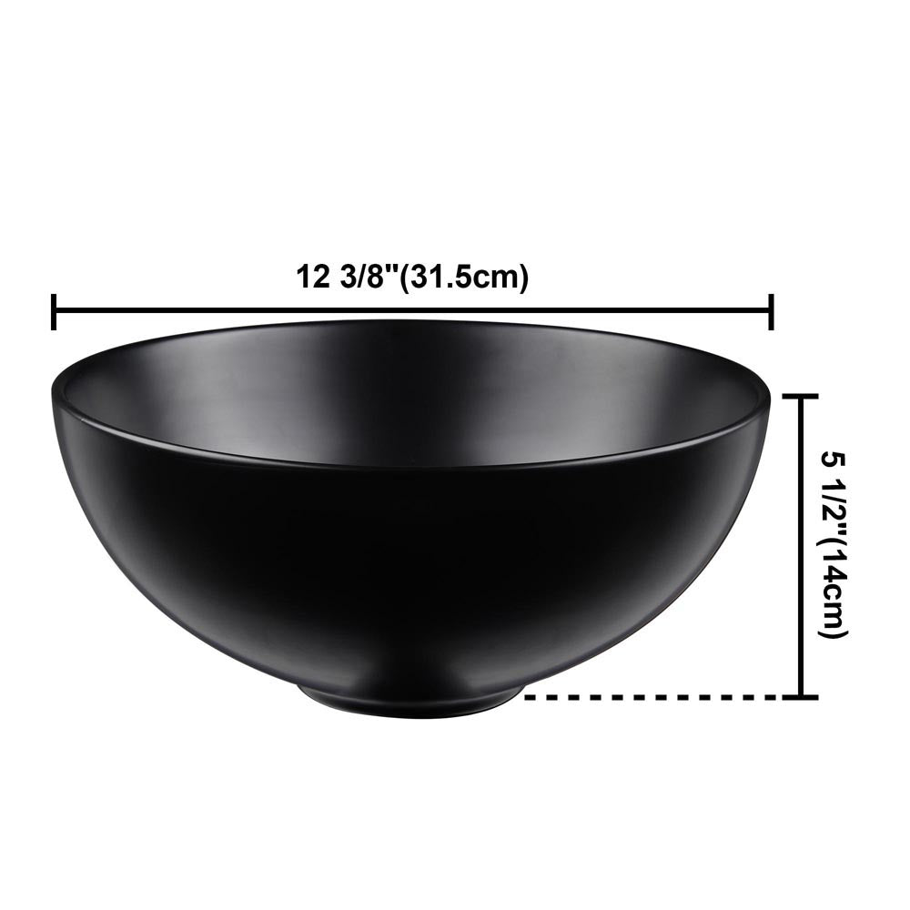 Aquaterior Bowl Porcelain Bathroom Sink w/ Drain 12