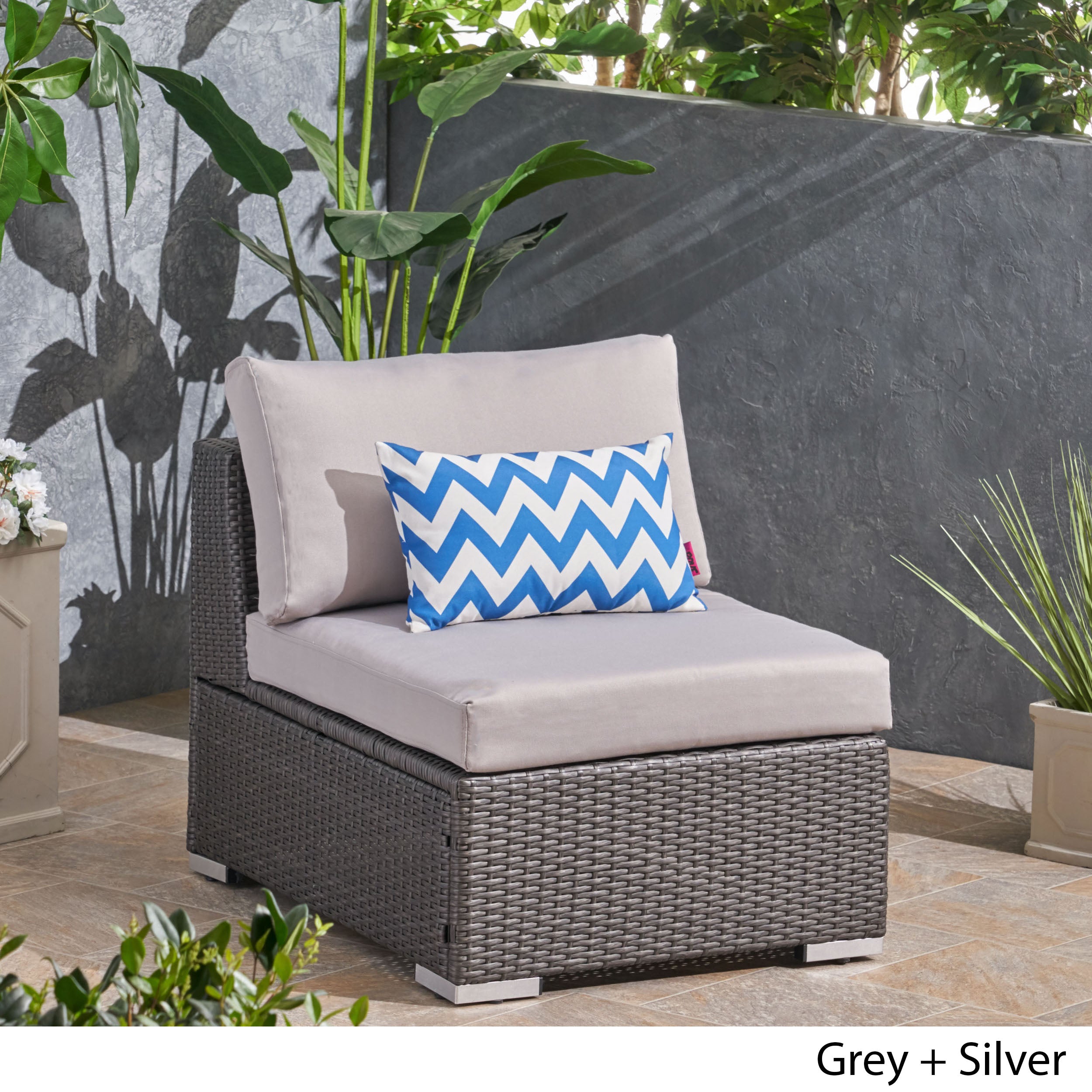 Francisco Outdoor Wicker Sectional Sofa Seat w/ Cushions