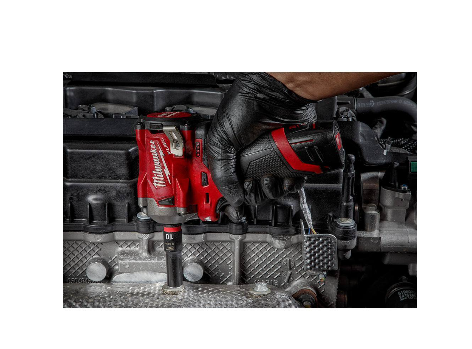 Milwaukee 2554-22-49-66-7021 M12 FUEL 12V Brushless Cordless Stubby 3/8 in. Impact Wrench Kit with3/8 in. Metric Deep Impact Socket Set (8-Piece)