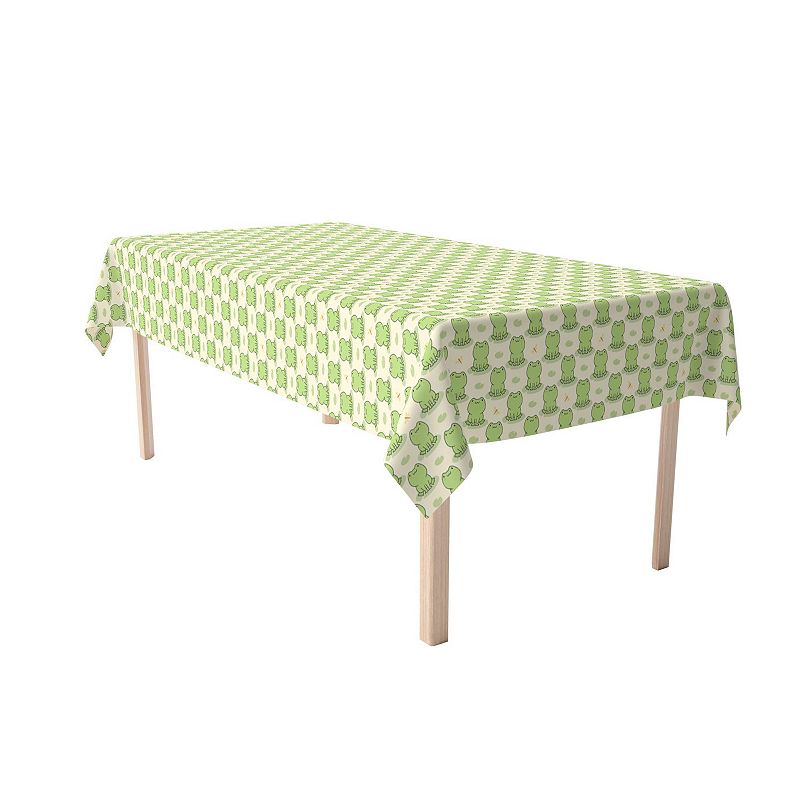 Rectangular Tablecloth， 100% Cotton， 52x104， Frog Illustration