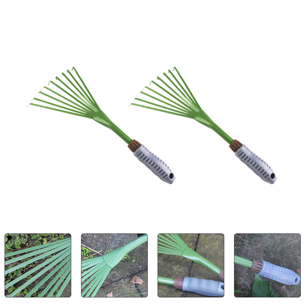 Hemoton Rake Garden Hand Grass Rakes Gardening Leaf Plowing Dead Lawn Cultivator Claw Leaves Landscaping