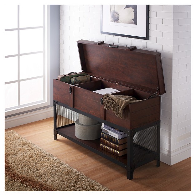 Millan Trunk Style Sofa Table Vintage Walnut Homes Inside Out