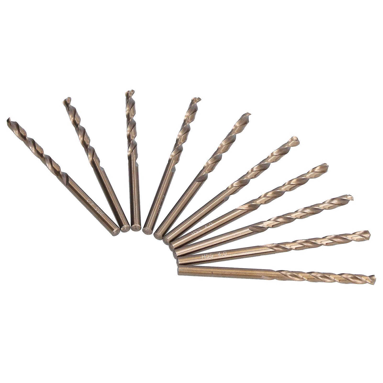 10pcs Drill Bits 40mm Fully Ground Straight Shank High Speed Steel Twist Drill Bit Set For Metal Wood Steel Plastic Drilling