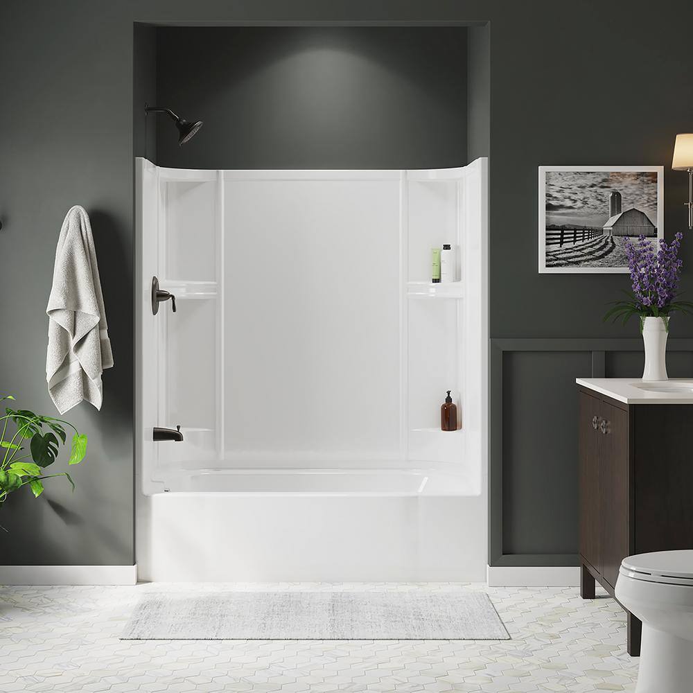 STERLING Accord 31-14 in. x 60 in. x 73-14 in Bath and Shower Kit with Left-Hand Drain in White 71240110-0