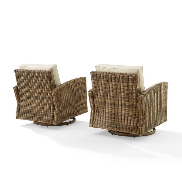 Crosley Bradenton 2Pc Outdoor Wicker Swivel Rocker Chair Set