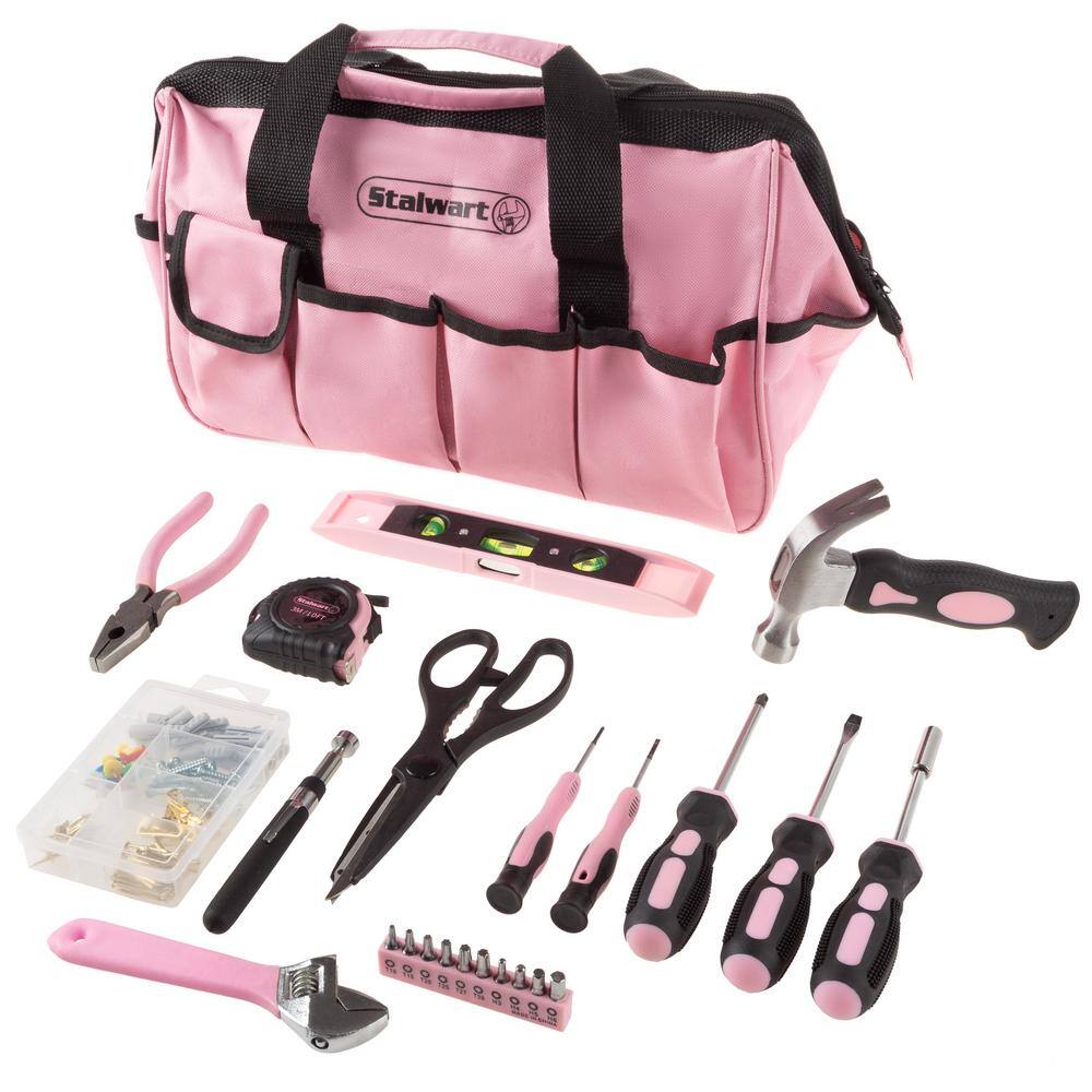 Stalwart Heat Treated Pink Tool Set with Carrying Bag (123-Piece ) HW5500051