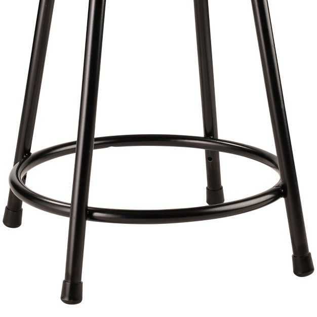 National Public Seating 6200 Series Heavy Duty 18 Inch Steel Stool With 1 Inch Round Seat Pan Supports Up To 500 Pounds Black Frame And Legs