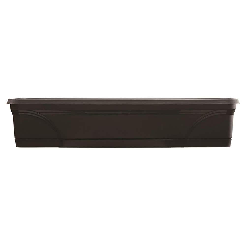 Southern Patio 36 in. Medallion Hanging Windowsill Resin Garden Box Planter (2-Pack) 2 x SPAT-MB3612BK